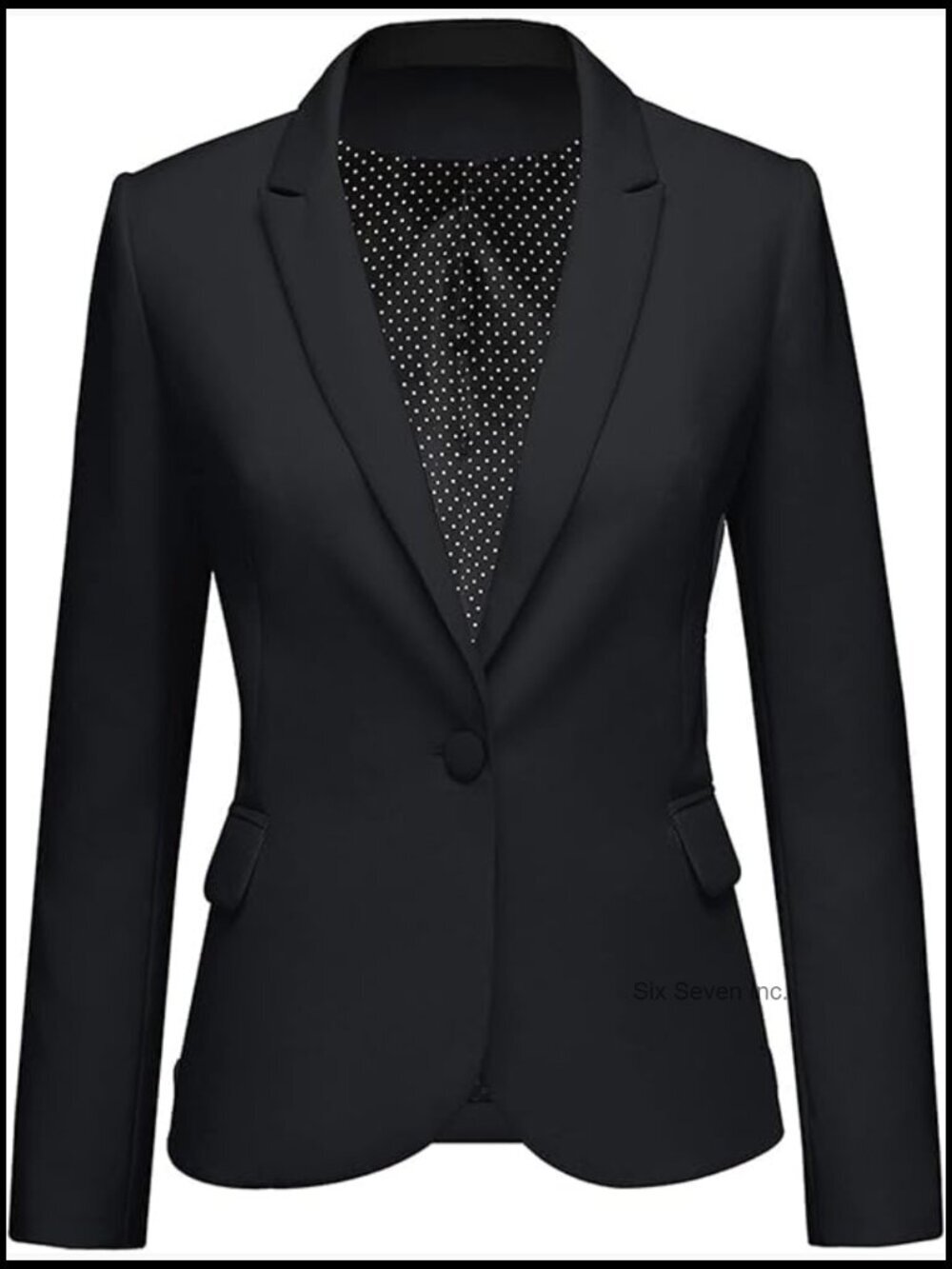 Notched Lapel Pockets Button Work Office Blazer Jacket Suit